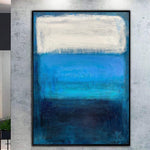 Königsblaue Malerei Leinwand Mark Rothko-Stil Gemälde Blaue Wandkunst Minimalistische Kunst Wandbehang Dekoration Auftragsmalerei | MEMORY OF THE SEA