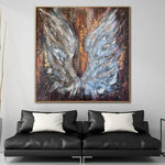Extra große Original-abstrakte Flügel-Gemälde auf Leinwand, moderne Expressionismus-Kunst, strukturierte kreative Malerei | ANGEL WINGS