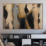 Abstrakte menschliche Malerei Gold Wand Kunst Abstrakte Formen Kunst Moderne Silhouette Kunstwerk Zeitgenössische Kunst Luxus Malerei | SOUL REFLECTION