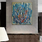 Abstrakte Gebogene Linien Acrylgemälde Original Strukturierte Wandkunst Moderne Kunstwerke für Wohnzimmer | DAILY WORRIES
