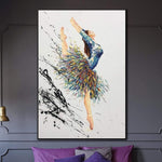 Moderne Ballerina-Malerei abstrakte Ölgrafik Tänzerin pastosen Malerei übergroße Ballerina-Malerei abstrakt | BALLERINA KATHERINE