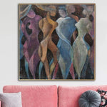 Große Menschen Gemälde Menschliche Kunst Silhouette Leinwand Kunst 40x40 Customized Gemälde Personalisierte Kunstwerk für Hotel Interior | DIVERSITY