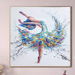 Original abstrakte Ballerina-Malerei moderne Wandkunst pastosen Ölgemälde bunte Ballett-Kunst-Wand-Dekor | BALLERINA MARGO