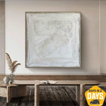 Abstrakte beige Gemälde auf Leinwand, originale zeitgenössische Kunst, moderne handgemachte minimalistische Ölgemälde eignen sich am besten für die Inneneinrichtung | IMAGINATION 66x66 cm