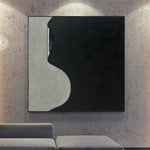 Großes abstraktes Schwarz-Weiß-Gemälde auf Leinwand, Acryl-Gemälde, Original-Wohnzimmer-Wandkunst, moderne Wohnkultur, Wandkunst, zeitgenössische Kunst | DARK WAVE