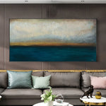Abstraktes Ölgemälde Blaue Malerei Sonnenuntergang Malerei Abstrakte Malerei Auf Leinwand | WATERSCAPE