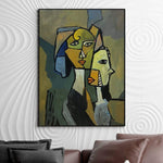 Abstrakte Gesichter Malerei Picasso Stil Gemälde auf Leinwand Kubismus Wandkunst Moderne Figurative Malerei Strukturierte Handgemalte Kunstwerke | INNER CIRCLE