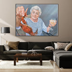 Abstrakt Frau und Krabbe Gemälde vom Foto Original Wandkunst Großmutter Dekor für Wohnzimmer | PAINTING FROM PHOTO #64