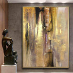 Übergroße abstrakte Malerei Original Blattgold abstrakte Gemälde auf Leinwand moderne abstrakte Kunst zeitgenössische Kunstwerke | RADIANCE OF ETERNITY