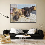 Kundenspezifische Zwei Hunde Gemälde von Foto Original Tier Abstrakte Haustiere für Wohnzimmer | PAINTING FROM PHOTO #61
