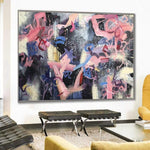 Extra große abstrakte bunte Gemälde auf Leinwand Acryl Wandkunst Moderne Wanddekor | HOW LIFE FLOWS