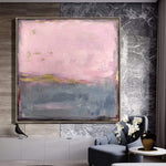 Übergroße Abstrakte Gemälde auf Leinwand Öl Rosa Wandkunst Original Acryl Kunst Moderne Wandkunst | CAMEO PINK NOISE