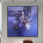 Originale abstrakte lila Gemälde auf Leinwand. Modernes strukturiertes Kunstwerk, handgefertigte Malerei, zeitgenössische Acrylkunst für die Inneneinrichtung | PURPLE NIGHT