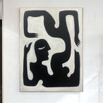 Extra großes Gemälde auf Leinwand Abstrakte Schwarz-Weiß-Malerei Figurative Kunstwerke Handgemalte Kunst Strukturierte Malerei Kunst | UPSIDE DOWN