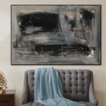 Abstrakte Ölgemälde Leinwand Dunkle Wandkunst Abstrakter Expressionismus Gemälde Texturierte Kunstwerke Zeitgenössische Kunst Luxus Gemälde | DARK SHAPES