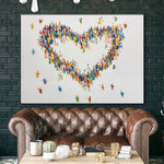 Extra Großes Herz Gemälde Auf Leinwand Abstraktes Ölgemälde Bunte Romantische Wandkunst Moderne Impasto Malerei | LOVE ESSENCE