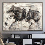 Pferd Abstrakte Malerei Braun Malerei Große Malerei auf Leinwand Pferd Ölgemälde Moderne Abstrakte Malerei Pferd Kunstwerk | WAY TO FREEDOM