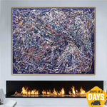 Gemälde im Jackson Pollock-Stil auf Leinwand, moderne strukturierte Malerei, Acryl, urbane Kunst, handgefertigte Malerei | PRIME 65x80 cm
