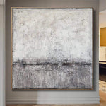 Original graue abstrakte Malerei Kunst moderne abstrakte Malerei große Wandkunst | WHITE MORNING