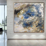 Großes Ölgemälde graue Malerei Original blaue Malerei abstrakte expressionistische Kunstwerk strukturierte Kunst abstrakte Acryl-Wand-Dekor | CLOUDY AFTERNOON