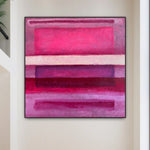 Mark Rothko Originalgemälde auf Leinwand, rosa Ölgemälde, modernes Magenta, zeitgenössisches Kunstwerk, Mark Rothko-Stil, urbaner Stil, Wanddekoration | MAGENTA BLUES