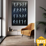 Original abstrakte Menschen-Silhouetten-Gemälde auf Leinwand, figuratives Schwarz-Weiß-Kunstwerk, Acryl-Ölgemälde für Wanddekoration | SILHOUETTES 116x76 cm