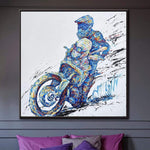Große Original-Motorrad-Gemälde auf Leinwand abstrakte Motorsport-Wand-Kunst | OBSESSION