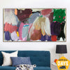Original abstrakte farbenfrohe Gemälde auf Leinwand moderne lebendige Kunst strukturiertes Acryl-Ölgemälde einzigartige Wandkunst | MOOD 73x140 cm - Trend Gallery Art | Original abstrakte Gemälde
