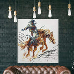 Cowboy Ölgemälde Große Cowboy Abstrakte Malerei Abstrakte Moderne Kunst | UNBRIDLED SOUL