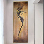Große originale figurative Ölgemälde auf Leinwand, moderne braune abstrakte Malerei, kreative weibliche abstrakte Kunstwerke, einzigartige strukturierte Kunst | FEMALE STYLE