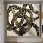 Acryl abstrakte Malerei Original Blattgold-Gemälde auf Leinwand | GRAVITY