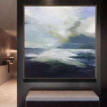 Abstrakte Malerei Übergroße Malerei Blaue Malerei Graue Malerei Weiße Malerei Ozean Malerei | BOUNDLESS HORIZON