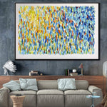 Große abstrakte Leinwand Kunst Abstrakte Malerei Leinwand Blaue Kunst Gelbe Gemälde Auf Leinwand Acrylmalerei Auf Leinwand Wandkunst | MAGNIFICENT MEADOW