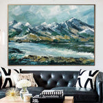 Abstrakte Berge Gemälde Großes Gemälde auf Leinwand Original Landschaft Kunstwerk Berge Impasto Gemälde Nationalpark | MAJESTY