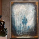 Abstrakte Malerei Leinwand Gold Malerei Blau Leinwand Kunst Weiß Abstrakte Malerei Himmel Malerei | OUTSIDE