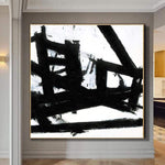 Übergroße abstrakte Kunst Schwarz-Weiß-abstrakte Franz Kline style Wandkunst Original-Kunstwerk-Malerei-Leinwand | LIFE LINES