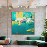 Große abstrakte farbenfrohe Gemälde auf Leinwand, moderne Acryl-Kunst, lebendige Malerei, strukturiertes Ölgemälde, Wandkunst | OUTSIDE THE CITY