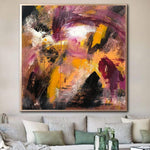 Buntes abstraktes Gemälde Originalgemälde auf Leinwand Orange Gemälde Leinwand Großes abstraktes Ölgemälde Moderne Kunst Leinwand | COLOR BATTLE