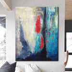 Buntes abstraktes Gemälde in Blau, Rot und Beige | FLUTTER