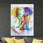 Elefantenwandkunst Tierölgemälde auf Leinwand Ölgemälde Elefantenkunstwerk | FESTIVAL ELEPHANT
