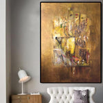 Abstrakte Original-Gemälde Goldmalerei Acrylmalerei auf Leinwand | GOLDEN ELEGANCE