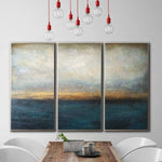 Abstraktes Ölgemälde Blaue Malerei Sonnenuntergang Malerei Abstrakte Malerei Auf Leinwand | WATESCAPE