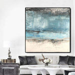 Große abstrakte blaue Malerei Original abstrakte Malerei Zeitgenössische Wandmalerei Acryl abstrakte Kunst auf Leinwand | SEA BEACH