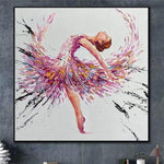 Ballerina Abstraktes Kunstwerk Große Ballerina Malerei Tanzendes Mädchen Ölgemälde Ölgemälde für Hotel Wanddekor | BALLERINA ELORA