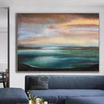 Große abstrakte Meer Malerei abstrakte Landschaftsmalerei Ozean abstrakte Malerei Original abstrakte Wandmalereien auf Leinwand | WARM MEMORIES