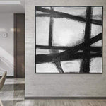 Kreative Schwarz-Weiß-Kunstwerk-Ölgemälde Original abstrakte Wandkunst Moderne abstrakte Kunst Große abstrakte Kunst-Kunstwerk-Wohnzimmer-Dekor | PRIMACY