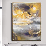 Original Ölgemälde Abstraktes Gemälde Blattgold Abstraktes Gemälde Textur Abstraktes Gemälde Acrylgemälde Auf Leinwand | IN THE POWER OF THE SUN