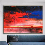 Original abstrakte Wüstenmalerei auf Leinwand Moderne Sonnenuntergangsmalerei Zeitgenössische abstrakte Malerei | FIERY SUNSET