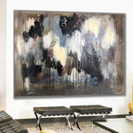 Große Original Malerei auf Leinwand Erde Töne Wandkunst Abstrakte dunkle Kunst Moderne Wanddekor | RAINY SUNDAY