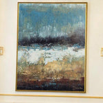 Blaue abstrakte Malerei Brown Malerei Ozean Malerei Acrylmalerei auf Leinwand | POURING RAIN